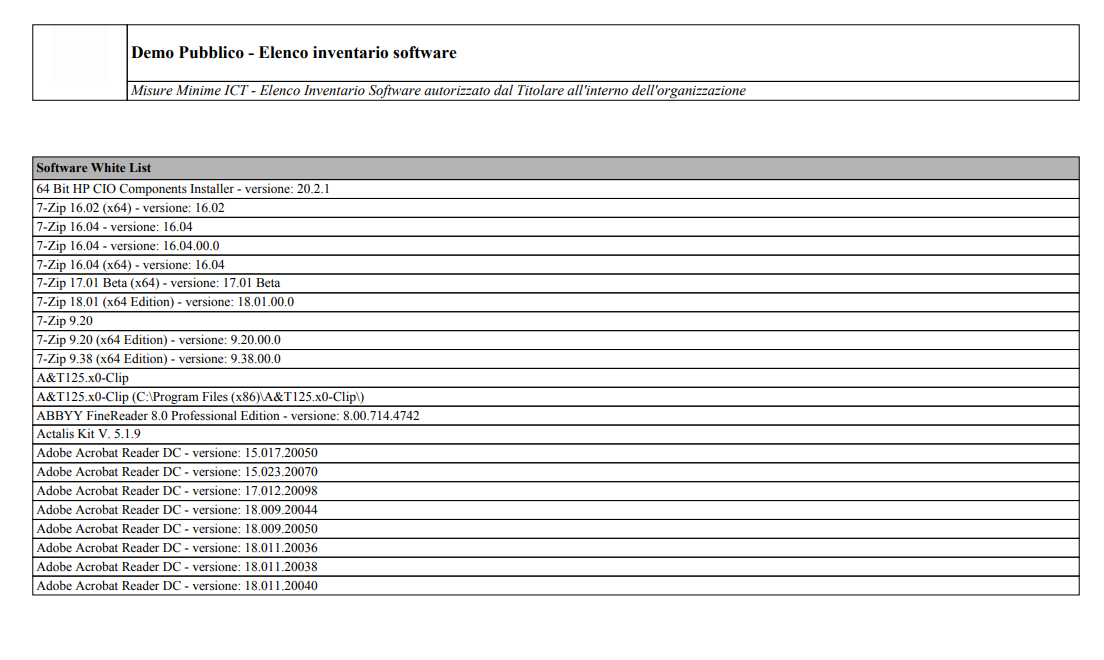 Sottofunzione Stampa Inventario Software