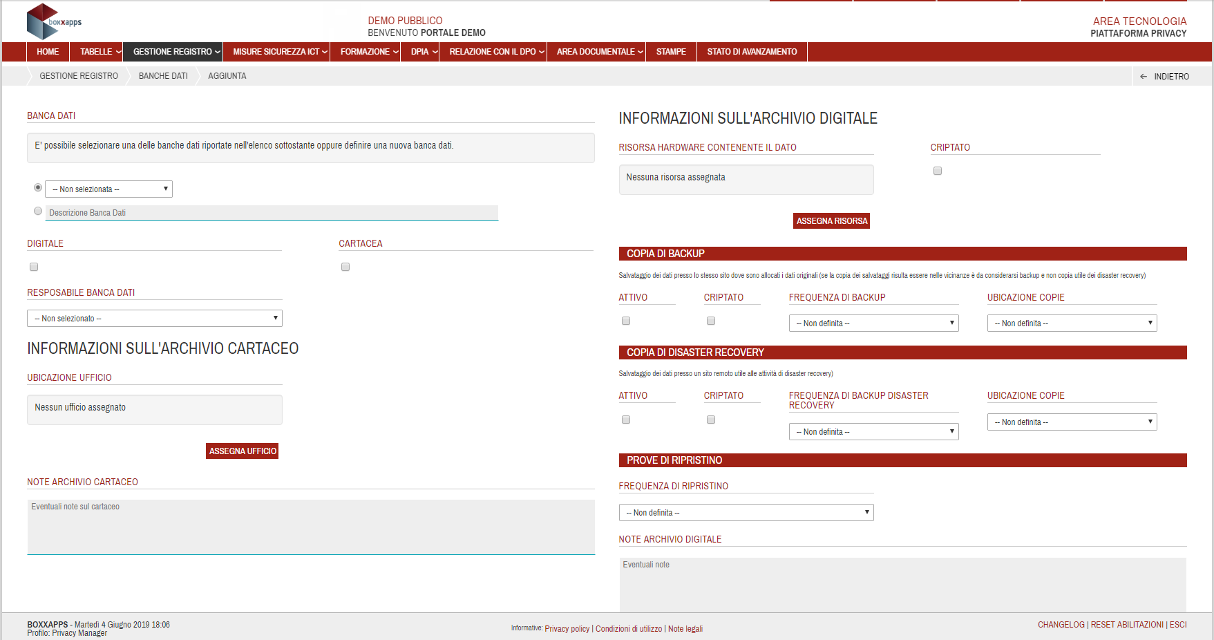 Funzione Banche Dati