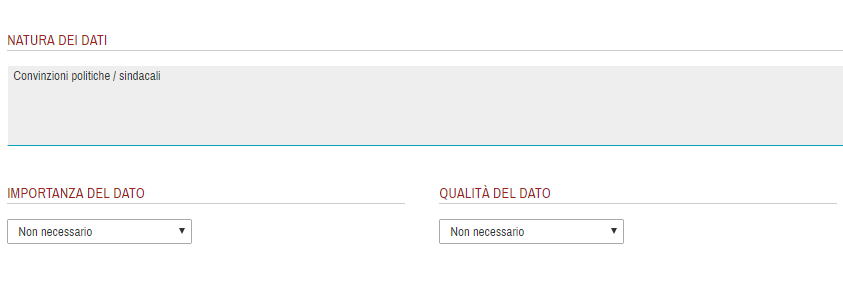 Sotto Funzione DPIA - Classificazioni