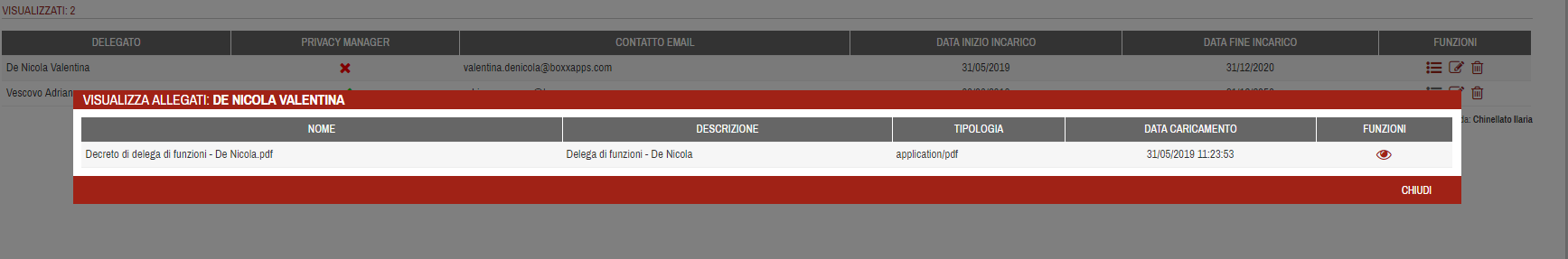 Funzione Privacy Manager