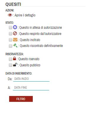 Sotto Funzione Gestione Quesiti