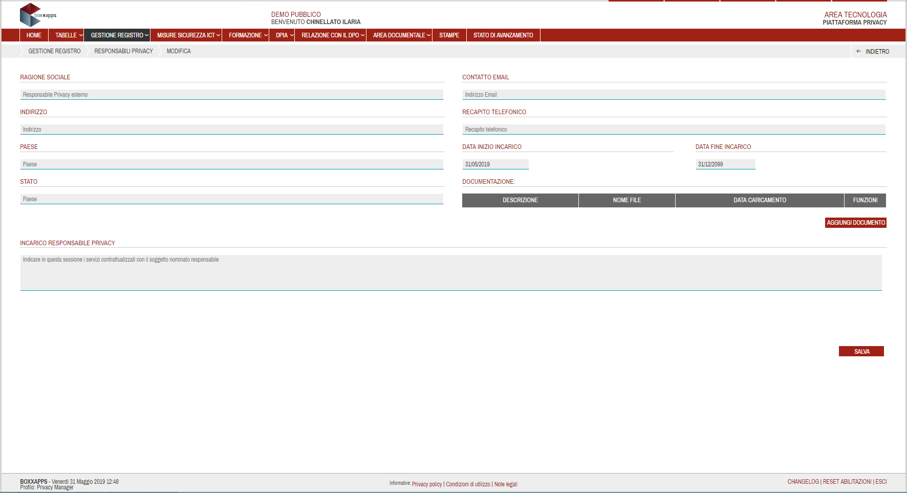 Funzione Responsabile Privacy